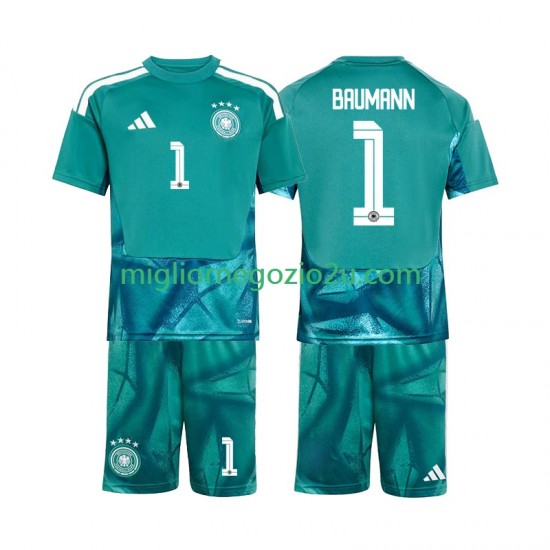 Maglia Germania Oliver Baumann 1 Portiere Bambino Casa Divisa Mondiali 2026 Manica Corta