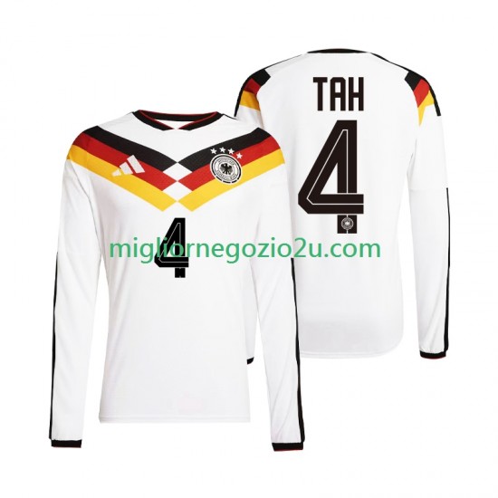 Maglia Germania Jonathan Tah 4 Uomo Casa Divisa Mondiali 2026 Manica Lunga