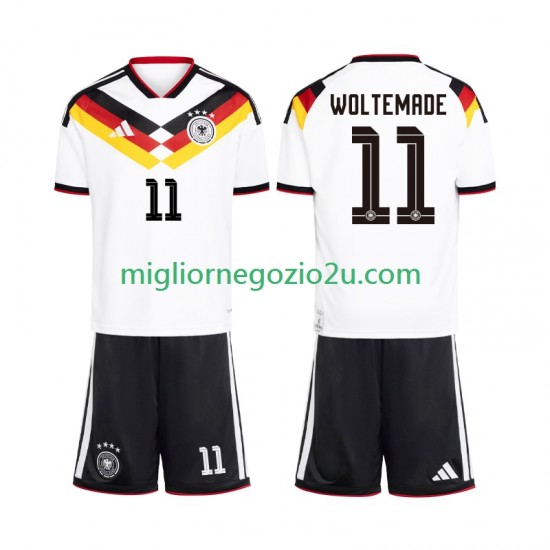 Maglia Germania Woltemade 11 Bambino Casa Divisa Mondiali 2026 Manica Corta