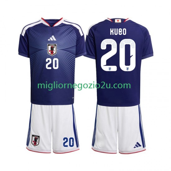 Maglia Giappone Kubo 20 Bambino Casa Divisa Mondiali 2026 Manica Corta