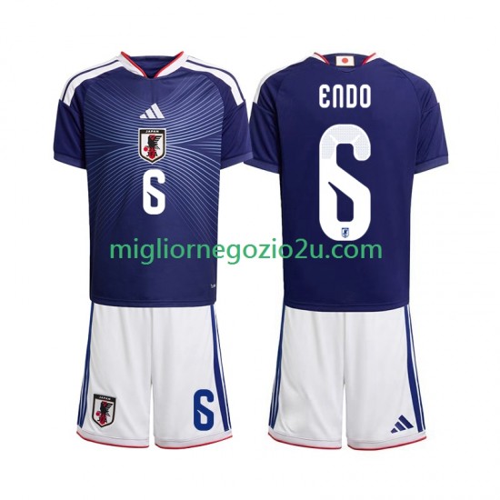 Maglia Giappone Wataru Endo 6 Bambino Casa Divisa Mondiali 2026 Manica Corta
