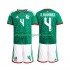 Maglia Messico Edson Alvarez 4 Bambino Casa Divisa Mondiali 2026 Manica Corta