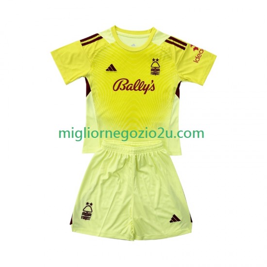 Maglia Nottingham Forest Portiere Bambino Casa Divisa 2025-2026 Manica Corta