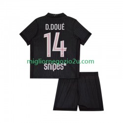 Maglia Paris Saint-Germain Desire Doue 14 Bambino Quarta Divisa 2025-2026 Manica Corta