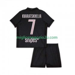 Maglia Paris Saint-Germain Khvicha Kvaratskhelia 7 Bambino Quarta Divisa 2025-2026 Manica Corta