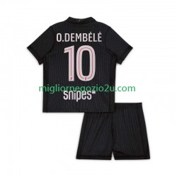 Maglia Paris Saint-Germain Ousmane Dembele 10 Bambino Quarta Divisa 2025-2026 Manica Corta