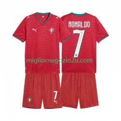 Maglia Portogallo Cristiano Ronaldo 7 Bambino Casa Divisa Mondiali 2026 Manica Corta