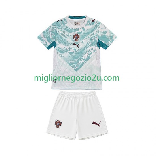 Maglia Portogallo Bambino Trasferta Divisa Mondiali 2026 Manica Corta