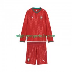Maglia Portogallo Bambino Casa Divisa Mondiali 2026 Manica Lunga