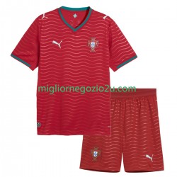 Maglia Portogallo Bambino Casa Divisa Mondiali 2026 Manica Corta