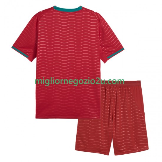 Maglia Portogallo Bambino Casa Divisa Mondiali 2026 Manica Corta
