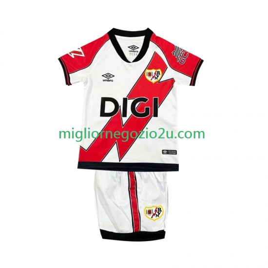 Maglia Rayo Vallecano Bambino Casa Divisa 2025-2026 Manica Corta