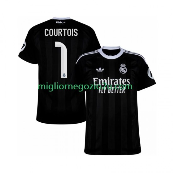Maglia Real Madrid Thibaut Courtois 1 Portiere Uomo Terza Divisa 2025-2026 Manica Corta