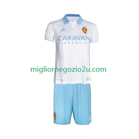 Maglia Real Zaragoza Bambino Casa Divisa 2025-2026 Manica Corta