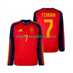 Maglia Spagna Ferran Torres 7 Uomo Casa Divisa Mondiali 2026 Manica Lunga