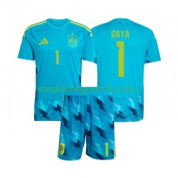 Maglia Spagna David Raya 1 Portiere Bambino Casa Divisa Mondiali 2026 Manica Corta