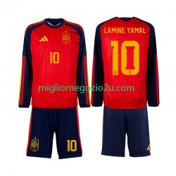 Maglia Spagna Lamine Yamal 10 Bambino Casa Divisa Mondiali 2026 Manica Lunga