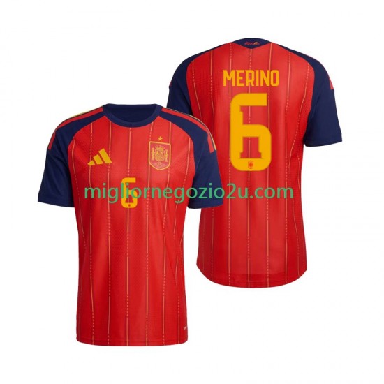 Maglia Spagna Mikel Merino 6 Uomo Casa Divisa Mondiali 2026 Manica Corta