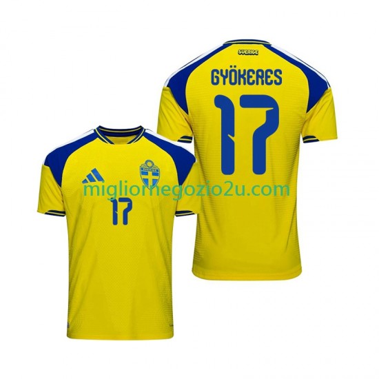 Maglia Svezia Viktor Gyokeres 17 Uomo Casa Divisa 2026 Manica Corta
