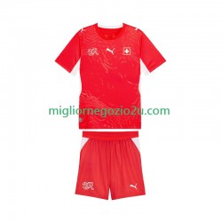 Maglia Svizzera Bambino Casa Divisa Mondiali 2026 Manica Corta