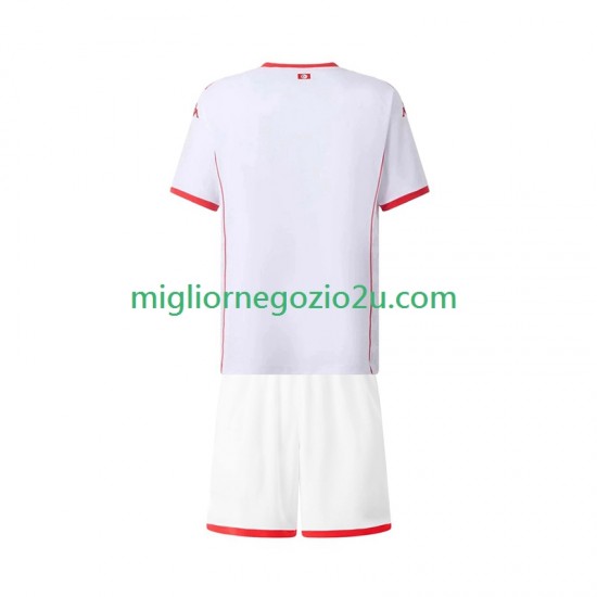 Maglia Tunisia Bambino Trasferta Divisa 2025 Manica Corta