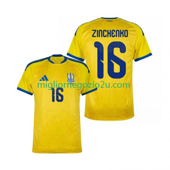 Maglia Ucraina Oleksandr Zinchenko 16 Uomo Casa Divisa Mondiali 2026 Manica Corta