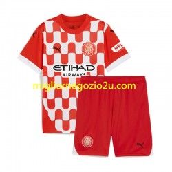 Maglia Girona Bambino Casa Divisa 2024-2025 Manica Corta