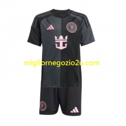 Maglia Inter Miami Bambino Trasferta Divisa 2024-2025 Manica Corta