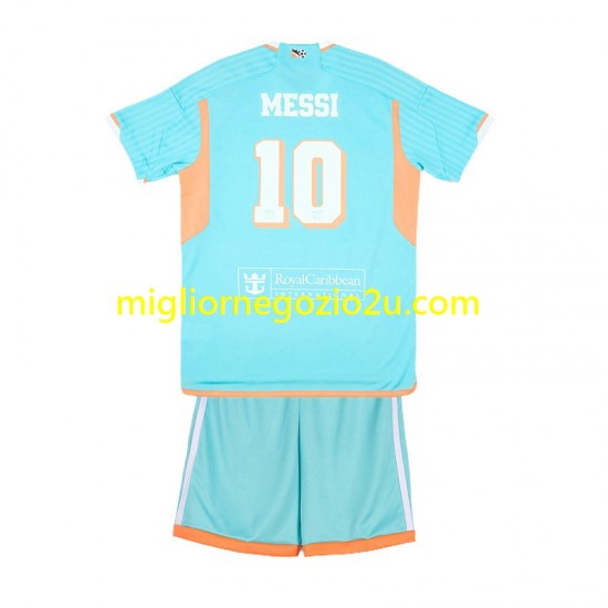 Maglia Inter Miami Lionel Messi 10 Bambino Terza Divisa 2024-2025 Manica Corta