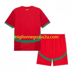 Maglia Marocco Bambino Casa Divisa 2024 Manica Corta
