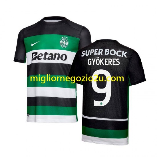 Maglia Sporting CP Gyokeres 9 Uomo Casa Divisa 2024-2025 Manica Corta