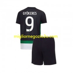 Maglia Sporting CP Gyokeres 9 Bambino Casa Divisa 2024-2025 Manica Corta