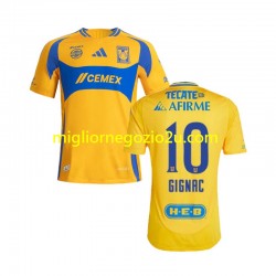 Maglia Tigres UANL Gignac 10 Uomo Casa Divisa 2024-2025 Manica Corta