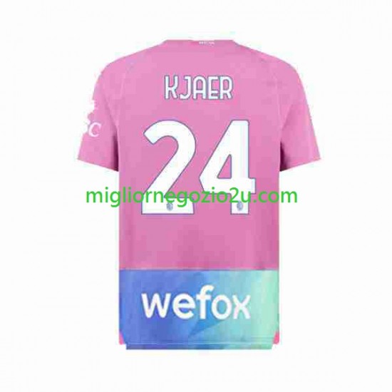 Maglia AC Milan Simon Kjaer 24 Uomo Terza Divisa 2023-2024 Manica Corta