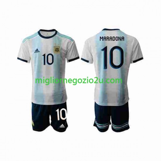 Maglia Argentina Maradona 10 2019-2020 Bambino Casa Divisa Manica Corta