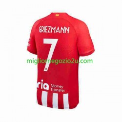 Maglia Atlético Madrid 2 Antoine Griezmann 7 Uomo Casa Divisa 2023-2024 Manica Corta