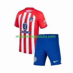 Maglia Atlético Madrid 2 Bambino Casa Divisa 2023-2024 Manica Corta