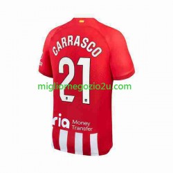Maglia Atlético Madrid 2 Yannick Carrasco 21 Uomo Casa Divisa 2023-2024 Manica Corta