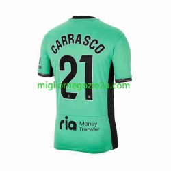 Maglia Atlético Madrid 2 Yannick Carrasco 21 Uomo Terza Divisa 2023-2024 Manica Corta