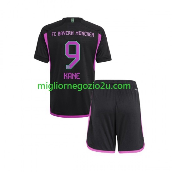 Maglia FC Bayern München Harry Kane 9 Bambino Trasferta Divisa 2023-2024 Manica Corta