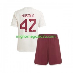 Maglia FC Bayern München Jamal Musiala 42 Bambino Terza Divisa 2023-2024 Manica Corta