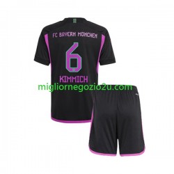 Maglia FC Bayern München Kimmich 6 Bambino Trasferta Divisa 2023-2024 Manica Corta