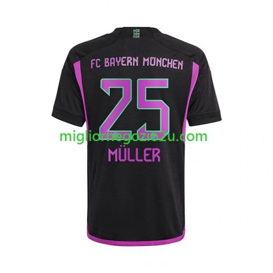 Maglia FC Bayern München Thomas Muller 25 Uomo Trasferta Divisa 2023-2024 Manica Corta