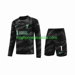 Maglia Liverpool A.Becker 1 Portiere Bambino Trasferta Divisa 2023-2024 Manica Lunga