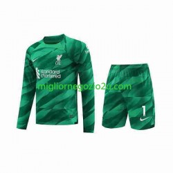 Maglia Liverpool A.Becker 1 Portiere Bambino Casa Divisa 2023-2024 Manica Lunga