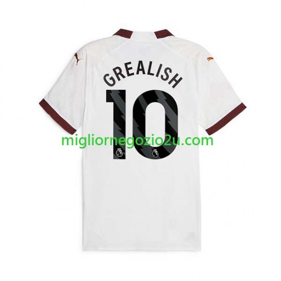 Maglia Manchester City Jack Grealish 10 Uomo Trasferta Divisa 2023-2024 Manica Corta