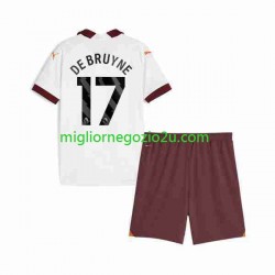 Maglia Manchester City Kevin De Bruyne 17 Bambino Trasferta Divisa 2023-2024 Manica Corta