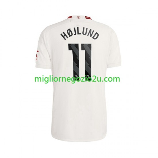 Maglia Manchester United Rasmus Hojlund 11 Uomo Terza Divisa 2023-2024 Manica Corta