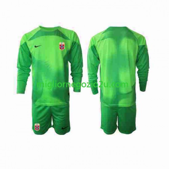 Maglia Norvegia Portiere Bambino Casa Divisa 2022 Manica Lunga