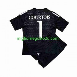 Maglia Real Madrid Thibaut Courtois 1 Portiere Bambino Trasferta Divisa 2023-2024 Manica Corta